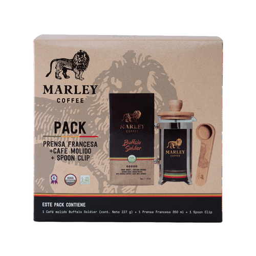 Prensa 350ml + Café Molido Buffalo Soldier 227g + Spoonclip