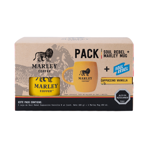Marley Mug Amarillo + Soul Rebel Capuccino Vainilla